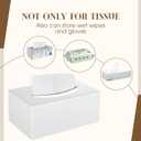 Y-in Hand Tissue Box Cover, Rectangular Facial Tissue Holder with Bottom, Decorative Storage Box for Bathroom Vanity, Countertops, Dressers, Night Stand, Car, RV, Parlors and Offices - White
