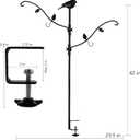 yosager Deck Pole Bird Feeding Station Kit, Porch Multi Hook Bird Feeder Hanging Kit with Two Adjustable Branches, Attracting Wild Birds, Planter Hanger