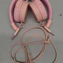 noot products Kids Headphones K11 Foldable Stereo Tangle-Free 5ft Long Cord 3.5mm Jack Plug in Wired On-Ear Headset for iPad/Girls/Boys/School/Laptop/Travel/Plane/Tablet-Soft Pink (4 x 5 x 2 in)