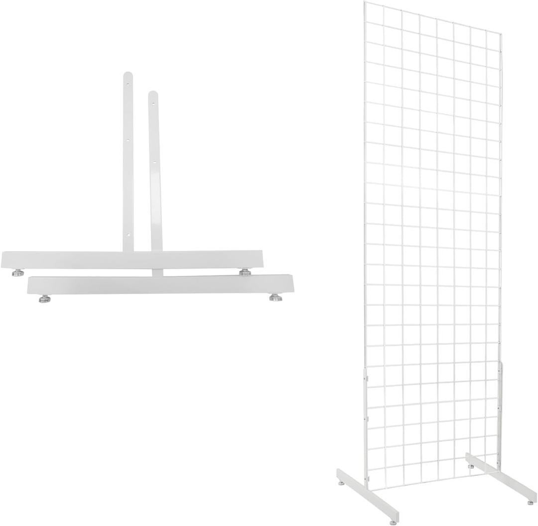 White Wire Grid Display Legs - Set of 2 (for Use with Any Existing 2W Grid Or Slat Grid Panels) White Wire Grid Display Legs - Set of 2 (for Use with Any Existing 2W Grid Or Slat Grid Panels)