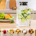 1 Gallon Square Glass Pitcher with Lid and Spout, Borosilicate Glass Carafe for Hot/Cold Drink, Water Pitchers with Handle for Fridge, Extra Large Jug for Iced Tea, Coffee, Juice, Beverage, Black 