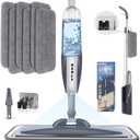 Microfiber Spray Mop for Floor Cleaning with 6 Washable Pads,360 Degree Spin Dust Mop with Mop Holder and Scraper for Home Kitchen Bathroom,Dry Wet Flat Mop for Wood Laminate Ceramic Hardwood Tile