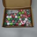 Poen 100 Pcs 20 mm Christmas Rhinestone Bubblegum Beads for Pens Bulk Crystal Resin Acrylic Plastic Spacer Chunky Beads for Christmas DIY Craft Keychain Necklace Bracelet Jewelry Making Holiday Decor (Fresh Color)