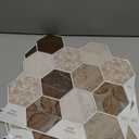 VEELIKE Hexagon Boho Peel and Stick Backsplash for Kitchen Brown Stick on Backsplash Tile Stickers 24-Sheets Adhesive Tile Decals 12''x12'' Waterproof Peel and Stick Wall Tiles for Bathroom Laundry