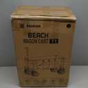 Navatiee Big Wheels Collapsible Wagon Cart Foldable, Heavy Duty Beach Wagon with Silent All-Terrain Wheels, Folding Utility Grocery Cart with Side Pocket and Brakes for Camping Garden Sports, Black