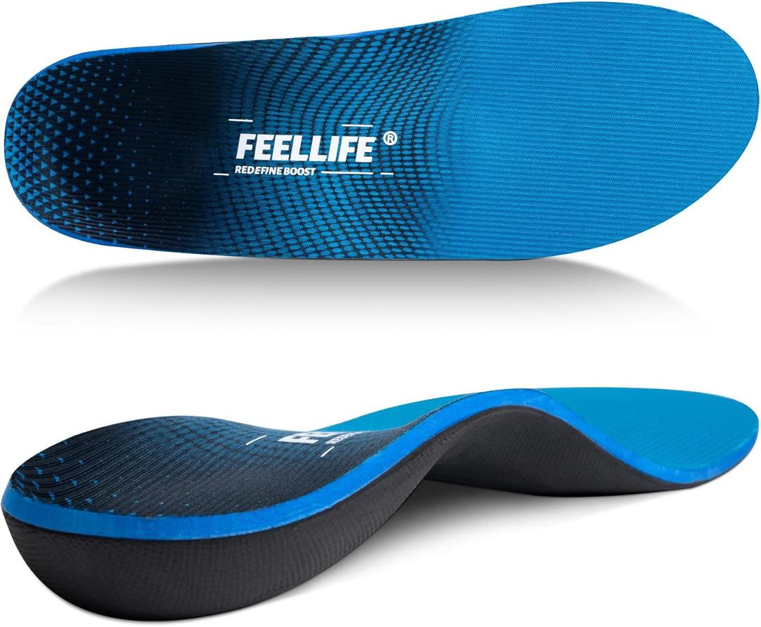 Plantar Fasciitis Insoles, High Arch Support Inserts for Men Women, Heavy Duty Flat Feet Pain Relief Orthotics for Athletic Shoes & Work Boots for All Day Standing [Men 11-11.5|Women 13-13.5]