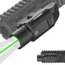 1500 Lumens Green Laser Light Combo is Compatible with Picatinny Rail for Rifle, Rechargeable Tactical Flashlight/Weapon Light with Strobe & Momentary (Not for Pistol)