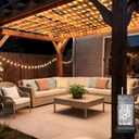 8ft x 8ft Net Lights, 180LED Gazebo Lights Outdoor 8 Modes Timer, Waterproof Connectable Christmas String Lights Clear Wire Plug in for Bushes Patio Pergolas Garden Holiday Party - Warm White