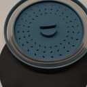 WENWELL Large Microwave Splatter Cover & Silicone Mat,12 Inchs Vented Collapsible Guard dish Plate lid & Round Kitchen mat for food