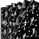 Watersay 12 Pcs Gothic Christmas Wrapping Paper Skeleton Skull Christmas Wrapping Paper Gift Wrap Skull Snowflake Wrap Decoration for Xmas Gift Arts Crafts