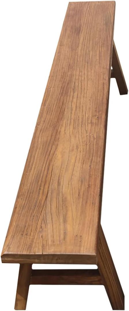 Indoor Wooden Bench Multifunctional Elm Solid Wood Dining Bench for Bedroom, Farmhouse Dining Room Foyer Living Room 39"x10"x18"