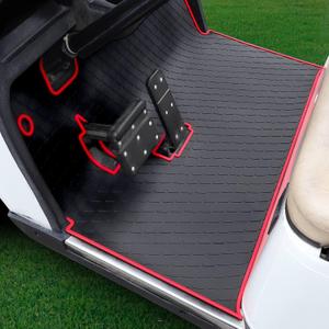 EZGO TXT Floor Mat, Full Coverage Golf Cart Floor Mat Liner Replacement for EZGO TXT, Express S4 (2012-2020), Workhorse,Valor, Star Classic 36V Models Non-Slip&Easy to Clean (Red)