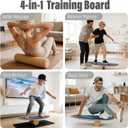 2026 NEW｜29" Surf Balance Board for Kids & Adults｜MAX. 350lbs Balance Boards with Cork Roller & Half Ball｜0.6" Wobble Board Trainer from Beginner to Advanced｜Wooden Slack Board, Large