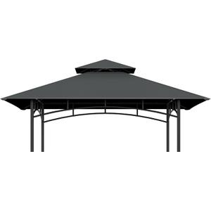 Grill Gazebo Replacement Top, 5 * 8 Outdoor BBQ Top Cover, Double Layer BBQ Gazebo Top Canopy for Model #L-GG001PST-F(Dark Gray)