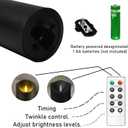 2 x Flickering Flameless Candles, Battery Operated Acrylic LED Pillar Candles with Remote Control and Timer, Set of 9 (Black)