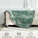 LUTBM Boho Throw Blanket for Bed 100% Cotton Ultra Soft Rustic Quilt Summer Blanket Floral Printed Farmhouse Decor Bed Blankets,80"x90" All Season Rustic Throw for Sofa Couch Chair