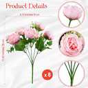 Geosar 8 Bundles Artificial Peonies Silk Flowers Fake Peony Bouquet Faux Peonies Flowers Bulk for Decoration Vase Florals Arrangements Wedding Home Party Table (Pink)
