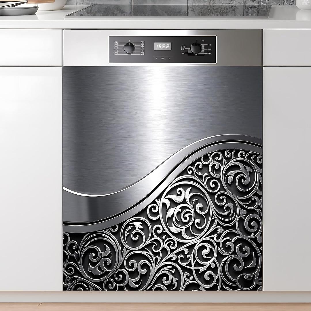 Dishwasher Magnet Sticker Cover Panel Decal Refrigerator Magnetic Sticker Decorative for Kitchen Decoration,Fridge Door Cover,Home Appliances Decor Stickers 23"x26"