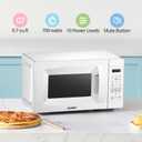 COMFEE' Countertop Microwave Oven, 0.7 Cu.Ft, 700W,Pearl White, ECO Mode, Classic White