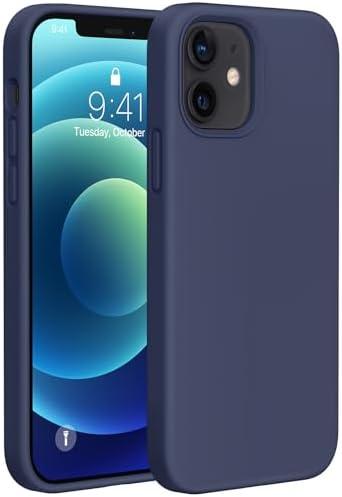 Miracase Compatible with iPhone 12 Case and iPhone 12 Pro Case, Liquid Silicone Gel Rubber Full Body Protection Shockproof Drop Protection Phone Case for iPhone 12/12 Pro 6.1 inch, Navy Blue