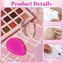 2Pcs Silicone Makeup Sponge, Reusable Jelly Makeup Applicator Non-Absorbent Silicone Powder Puff Washable Cosmetic Applicator for Foundation, Concealer, Cream, Blush, Highlighter (Pink Clear)
