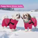 BRKURLEG Dog Winter Coat with Harness Built in, Winter Dog Jacket for Small and Medium Dogs, Small Dogs Snowsuit Reflective Windproof Cold Weather Coat, Puppy Warm Fleece Coats, Hot Pink, S