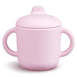 Silicone Sippy Cups for Baby, Toddler Training Cup with Handles and Spout Lid, Infants Spill Proof Straw Cup 5oz, 6 months+ (Pink)