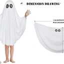 MCJC Unisex Kid Ghost Costume, Halloween Fancy Dress, White Boo Ghost Cloak, 3+ years (Small Size)