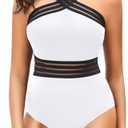 Tempt Me Women Crisscross One Piece Swimsuit Tummy Control Bathing Suit Front Crossover Swimwear, Size: M