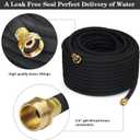 Heavy Duty Soaker Hose 150FT 1/2 Inch Rubber Garden Drip Irrigation Hose with Solid Brass Connector Water Saving Linkable Soaker Hose for Garden Bed Flower Vegetable Lawn