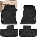 YHTAUTO Automotive Floor Mats for Dodge Challenger 2008-2010 | TPE All Weather Car Mats, Anti-Slip & Custom Fit Floor Liners | Front & 2nd Row, Black, Set of 4