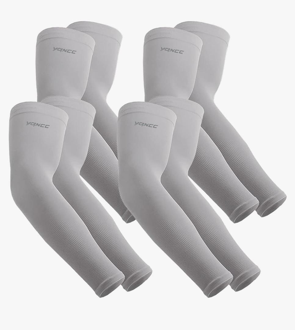 YQXCC 4 Pairs Arm Sleeves for Men Women | UPF 50 Cooling UV Sun Protection | Sports Compression Sleeves