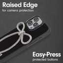 2 x Crossbody Case for iPhone 16 Pro - Black with Stylish Silver Detachable Chain - Big Bow