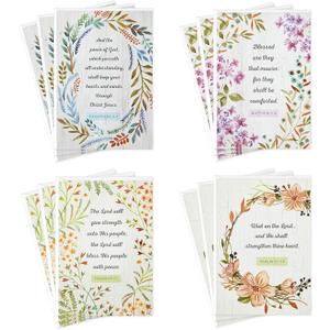 DaySpring Assorted Religious Sympathy Cards, Floral Wreaths (12 Cards with Envelopes)