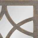 Kate and Laurel Tolland Traditional Decorative Wood Wall Mirror; 24 x 36; Rustic Brown; Farmhouse Solid Wood Accent Mirror with Intricate Symmetrical Fretwork