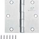 Door Hinge 3 1/2 Inch Interior Door Hinges Satin Nickel 3.5 Inch Interior Hinges Flat Iron Hinge 3 "x 3 " Door Hardware Square Corner - 3 Pieces