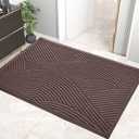 HIYARD Sturdy Front Door Mat, Absorbent Muddy Dirt Resist Welcome Door Mats Outdoor Indoor, Stain and Fade Resistant, Non-Slip Backing Entry Mat Low Profile Doormat for Entryway, 7224, Coffee