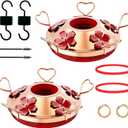 2 Pack Hummingbird Feeder Base Replacement Part Accessories Set - Includes 2 Pcs Bottom Base, Moat Hooks, Seal Rings, Brushes and Hanging Ropes (2, Cooper)
