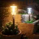 BITPOTT Solar Pathway Lights Outdoor, 8 Pack Bright 2-in-1 Warm&Cold Solar Lights Outdoor, IP65 Waterproof Garden Lights Solar Powered Walkway Lighting Outside for Yard Driveway Path Patio Landscape