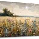 Wapluam Framed Wall Decor For Living Room Canvas Prints Wall Art Bedroom Office Decoration Vintage Abstract Painting Rural Natural Landscape Artworks Pictures Ready To Hang Farmhouse Home Decor (48L" x 24W")