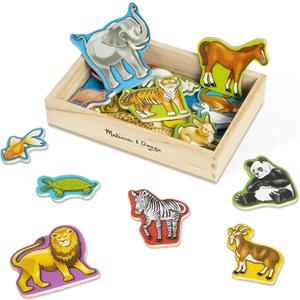 Melissa & Doug 20 Wooden Animal Magnets in a Box Cute Animal Fridge Magnets, Refrigerator Magnets for Toddlers Ages 2+ - FSC-Certified