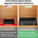 Pull out Cabinet Organizer, Expandable Width(14"-24"), Depth(13"-24") with 3 Rails, Slide Out Drawers With Raising Pad for Framed Cabinets, Fixed with Adhesive Film for Cabinets in Kitchen, Black