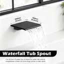 Midanya Shower System with Tub Spout,Bathtub Shower Faucet Set with Square Rainfall Head and Handheld Sprayer Wall Mount Tub Faucet Set with Valve and Trim Kit,8 Inch Matte Black