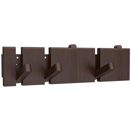 TAOCI Coat Rack Wall Mounted – Bamboo Coat Rack with Hooks, Wall Clothes Rack & Coat Hooks, Piano Hanger Wall Mount, Wall Hooks for Hanging, Heavy Duty Coat Hanger Wall Mount(Walnut)