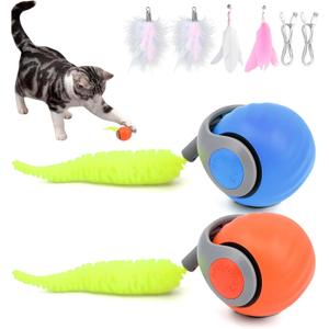 2 Packs Speedy Turbo Tail 3.0, 2025 New Interactive Cat Toy with Automatic Moving & Two Speed Adjustment for Indoor Bored Adult Cats