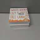 2 x Fall Home Decor, Autumn Wooden Sign Decor Desk Sign Sweater Weather Wooden Block Sign Rustic Home Shelf Wall Decoration