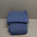 IM HOME Waffle Bath Mat Set 2 Piece Blue,Woven Modern Bath Rug Mats, Absorbent Non Slip Bath Floor Mat, Soft Washable Boho Bath Rugs with Tassels for Bathroom, Bedroom, Kitchen,Tub