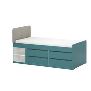 SLÄKT Bed Frame with Storage, Green, Twin