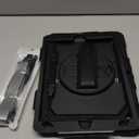 SEYMAC stock Case for iPad 9th/ 8th/ 7th Generation 10.2'', Shockproof with Screen Protector, Pencil Holder [360 Rotating Hand Strap] & Stand, for iPad 10.2 inch 2021-2019 (Black)