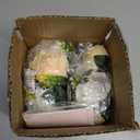 NUPTIO Artificial Flower Centerpieces for Tables: Peachy Champagne & White Flower Ball Arrangement for Wedding Party - 2 Pcs 9.5 Inch Diameter Floral Rose for Bridal Shower Decor